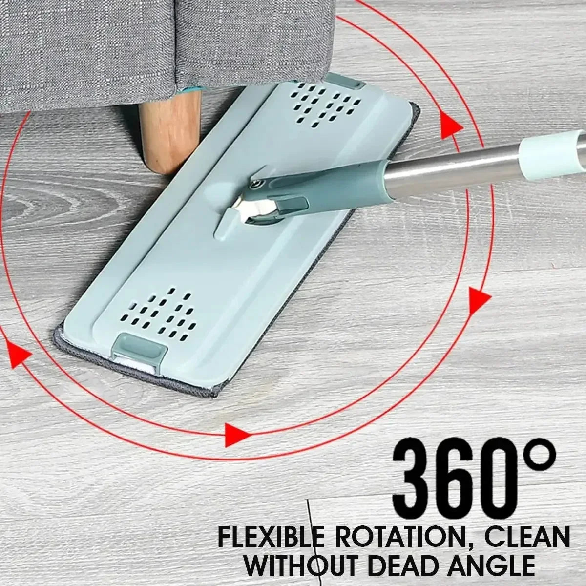 Mop with Bucket Hand Free, Wet or Dry Usage on Hardwood Laminate