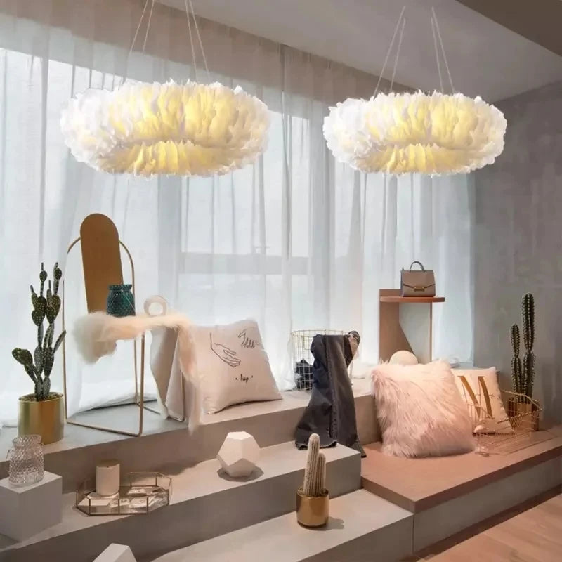 Nordic Feather Led Chandelier