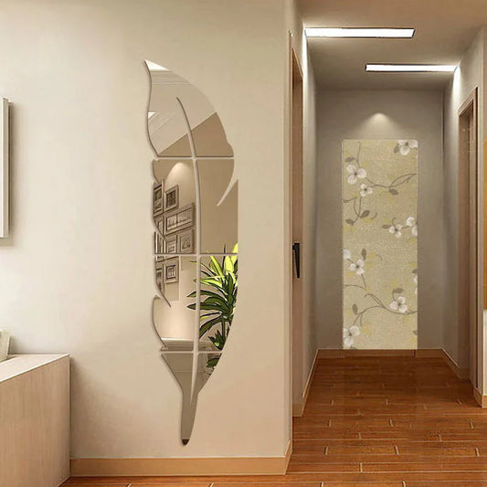Acrylic Feather Wall Mirror